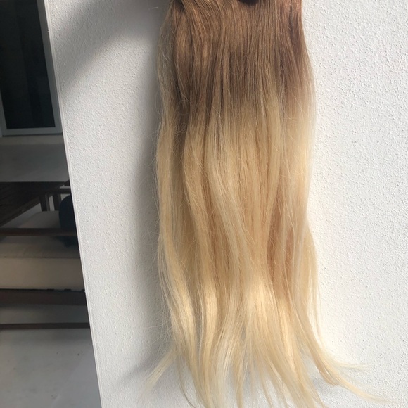 Brand New Cashmere Balayage  Ombré Clip- in Ash Blonde Hair Extensions 16” - Picture 4 of 4